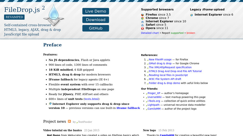 FileDrop.js Landing Page