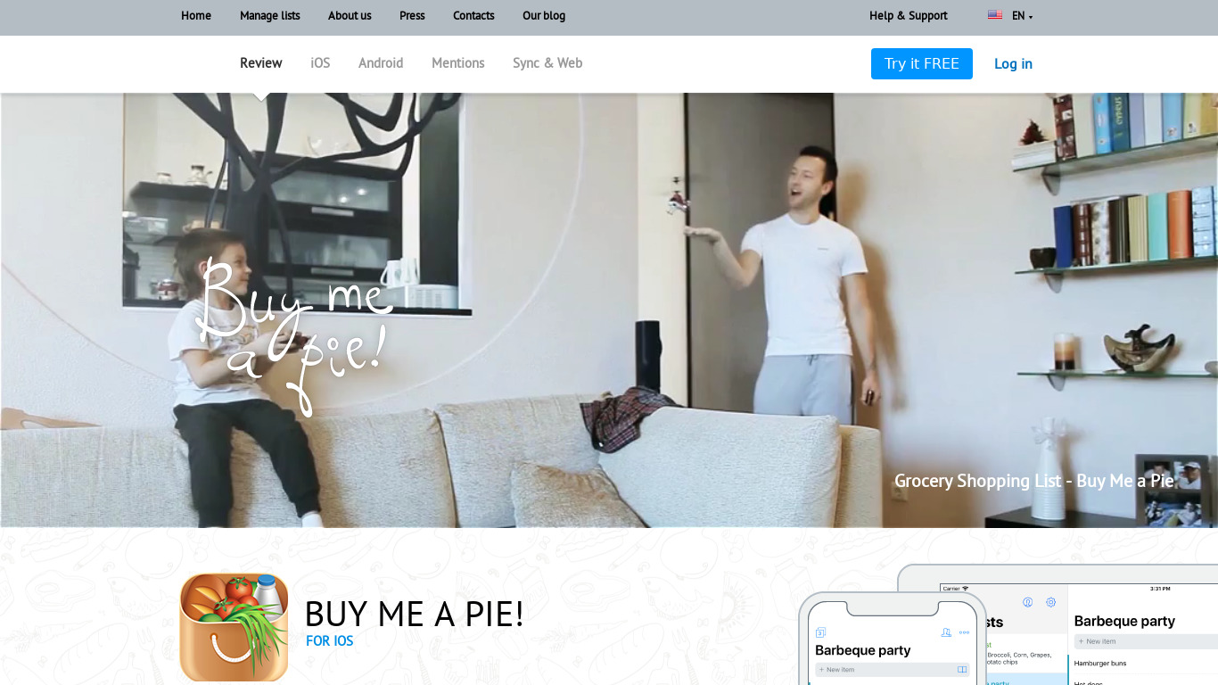Buy Me a Pie! Landing page