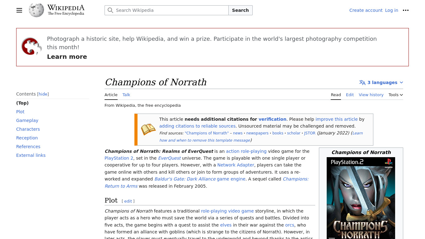 Champions of Norrath Landing page