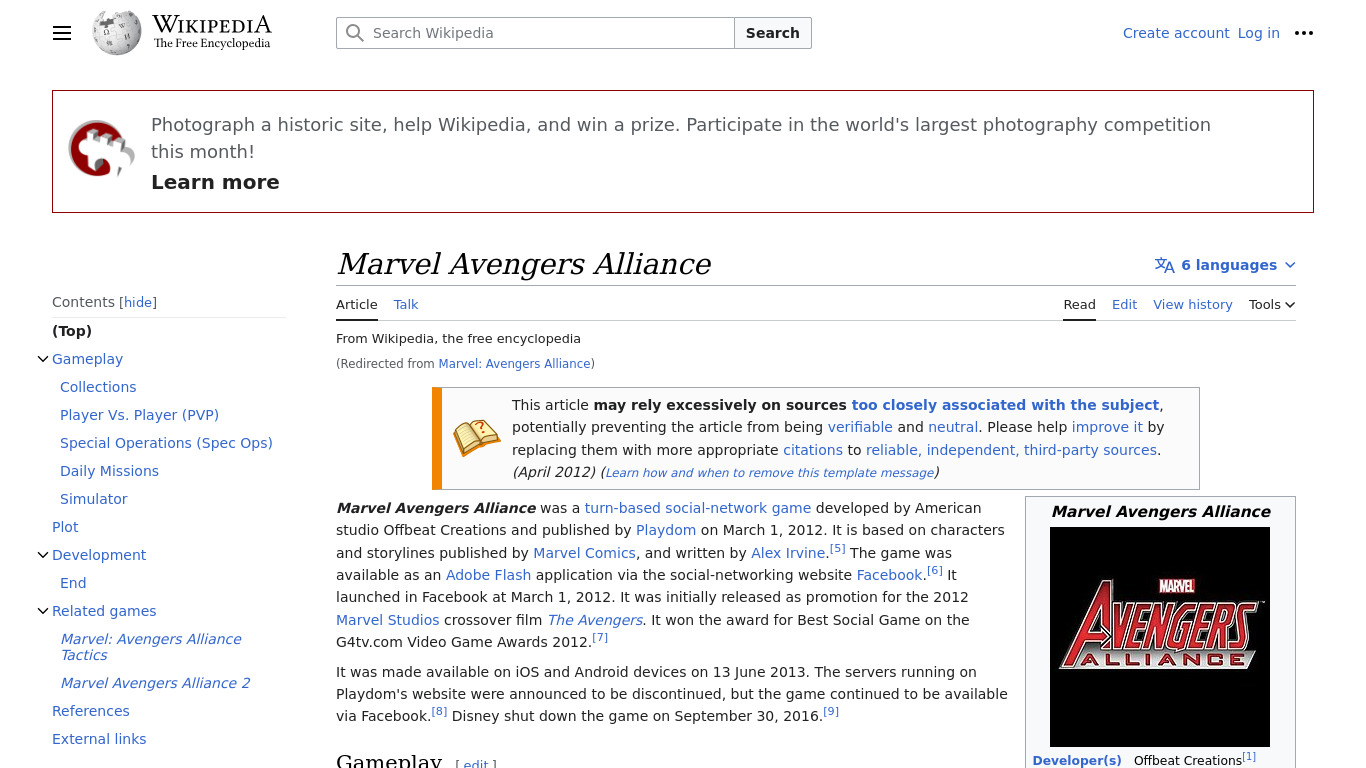 Marvel:Avengers Alliance Landing page