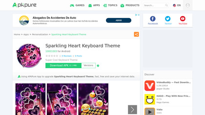 Sparkling Heart Keyboard Theme image
