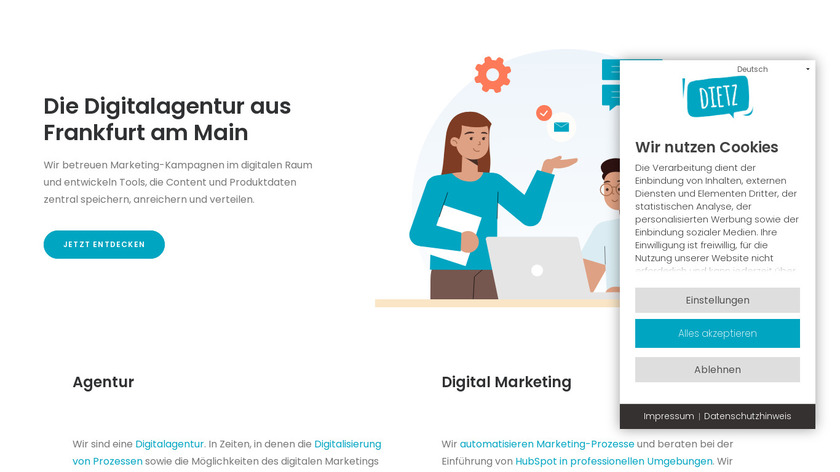 Dietz.digital Landing Page