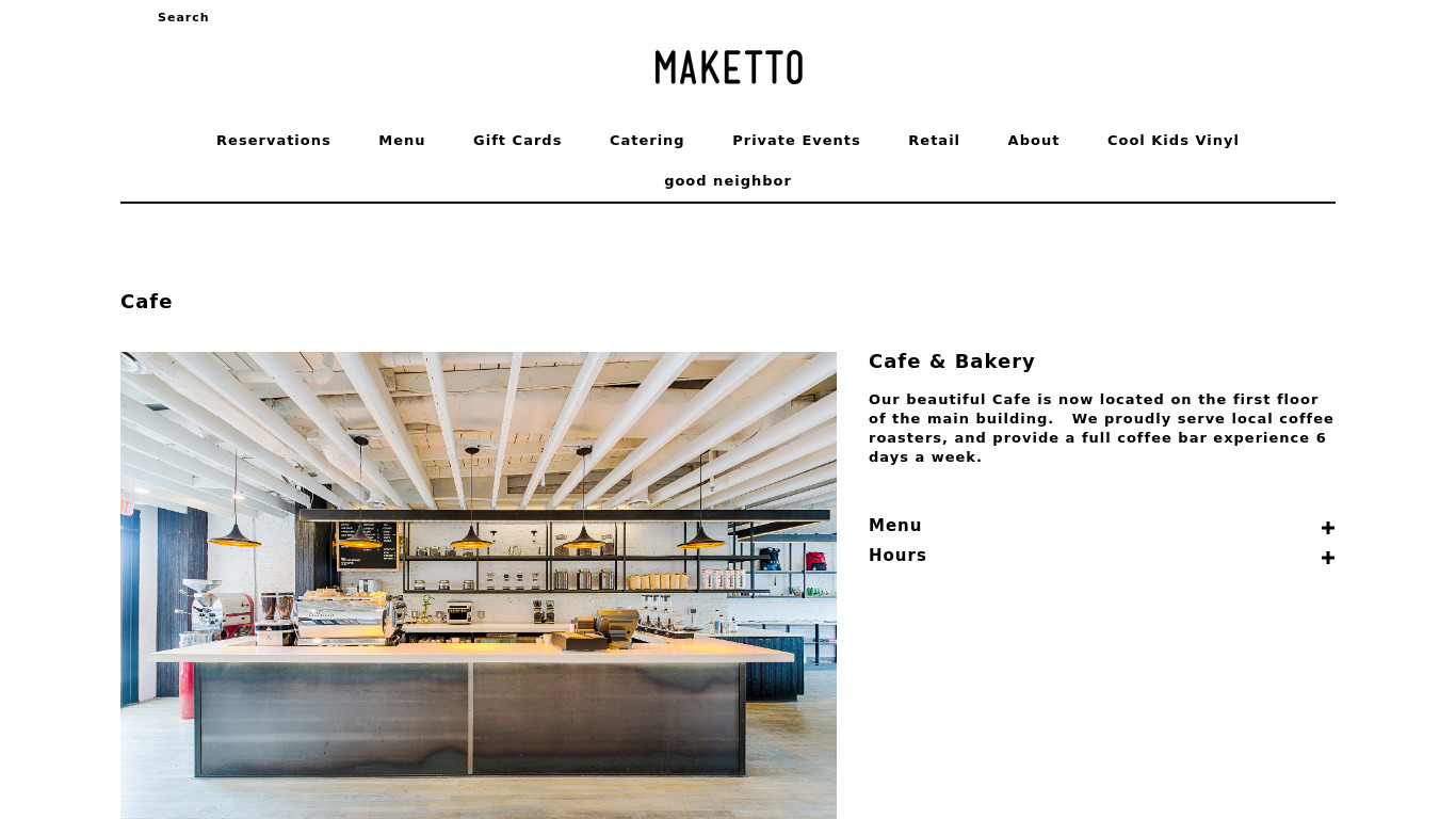 Maketto Matcha Latte Landing page