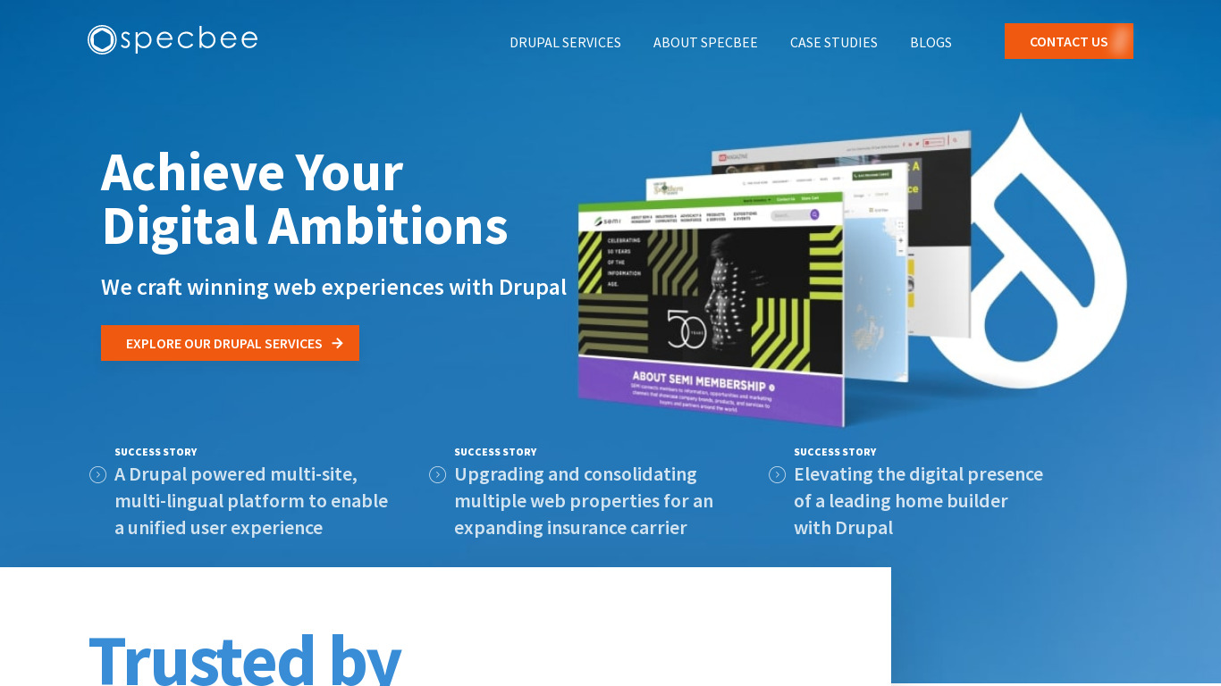 Specbee Consulting Services Landing page
