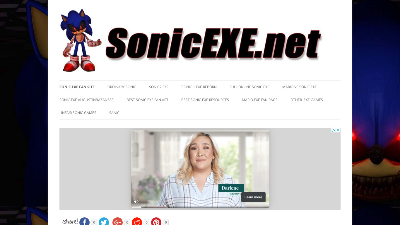 Sonic.exe Landing page