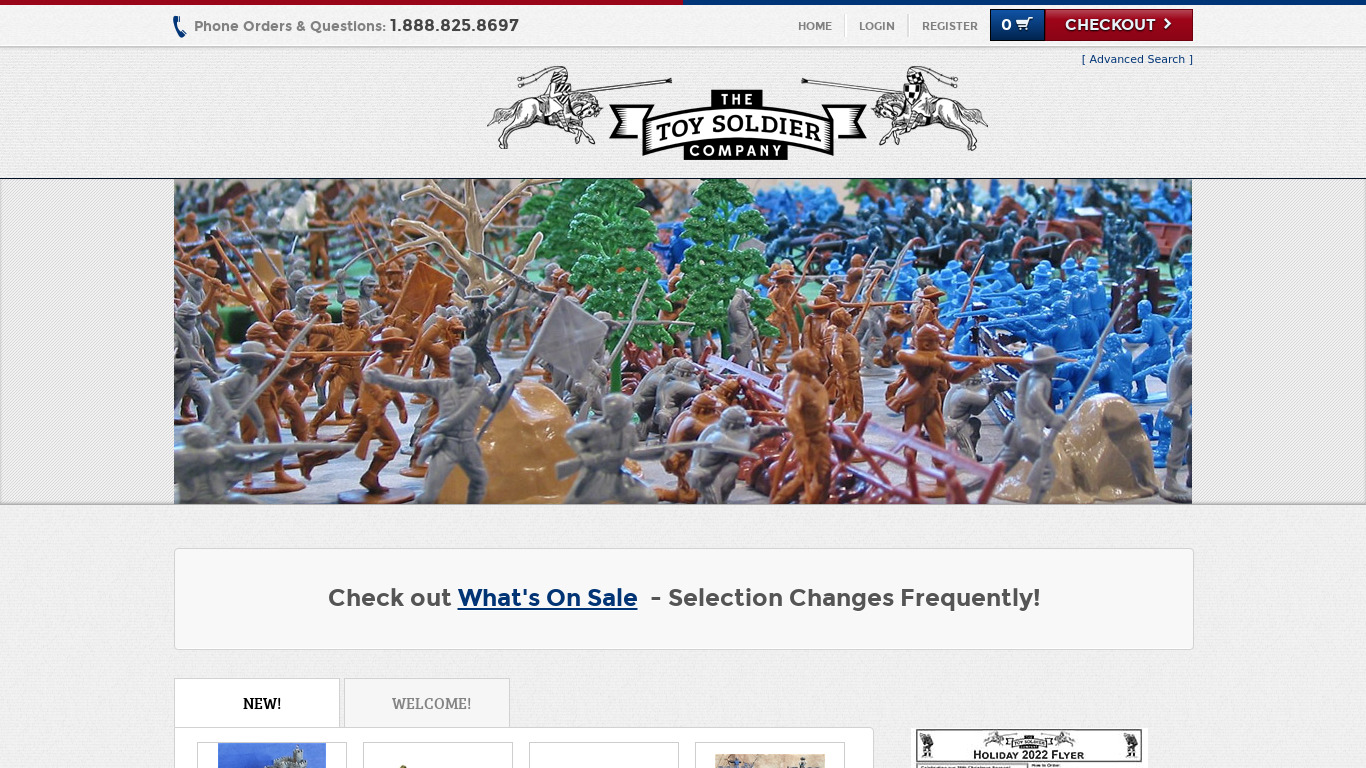 Toy Soldiers Landing page