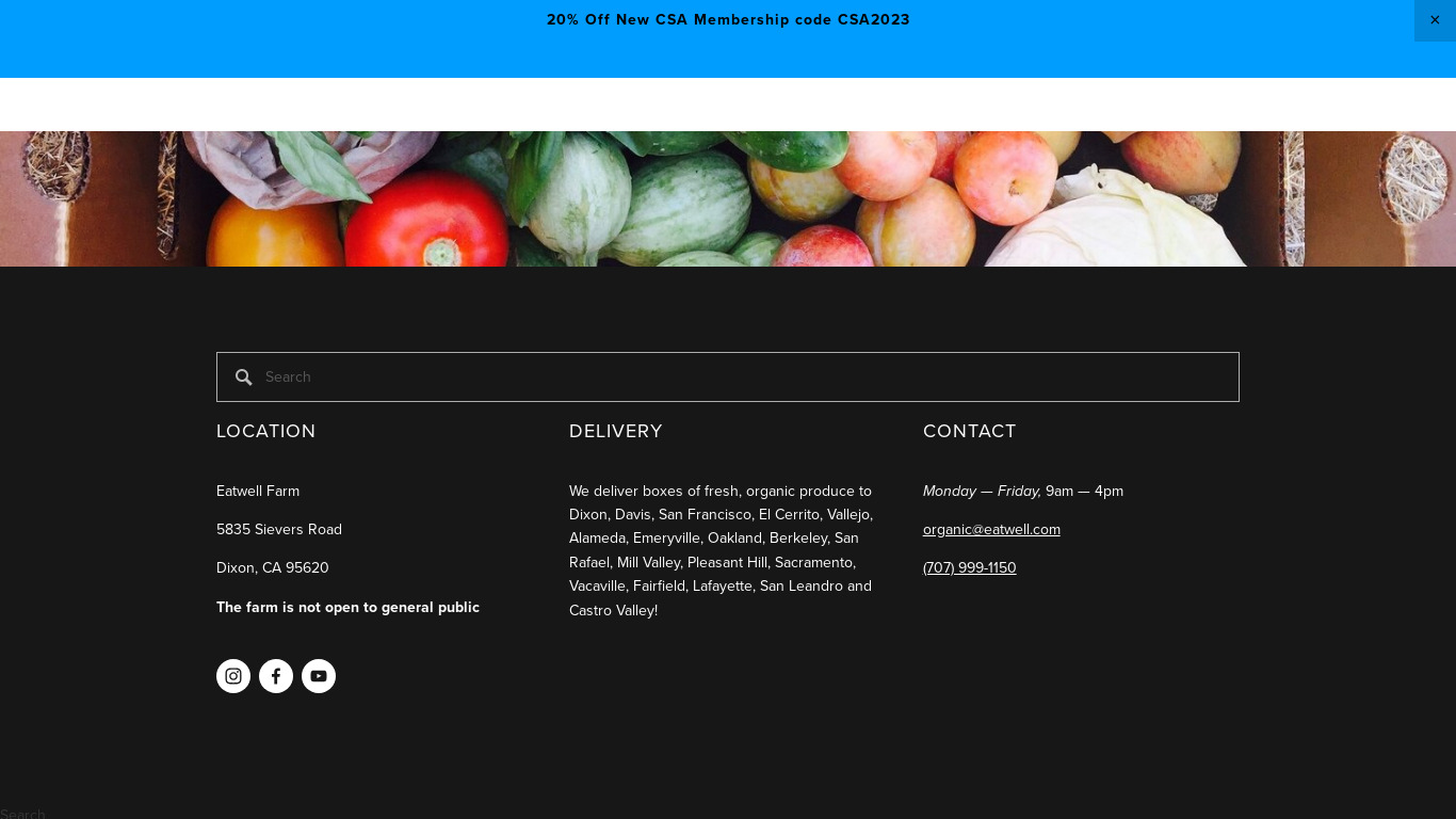 Eatwell Landing page
