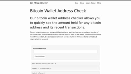 BeMoreBitcoin Bitcoin Wallet LookUp image