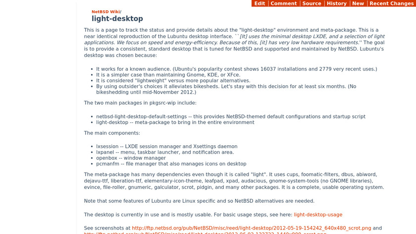 NetBSD Default Light Desktop Landing Page