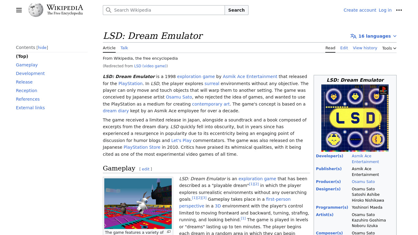 LSD: Dream Emulator Landing page
