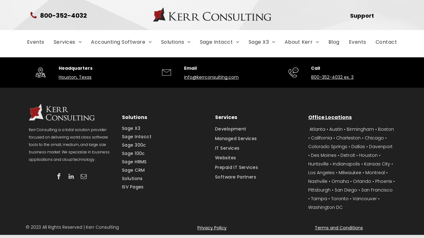 Kerr Consulting Landing page