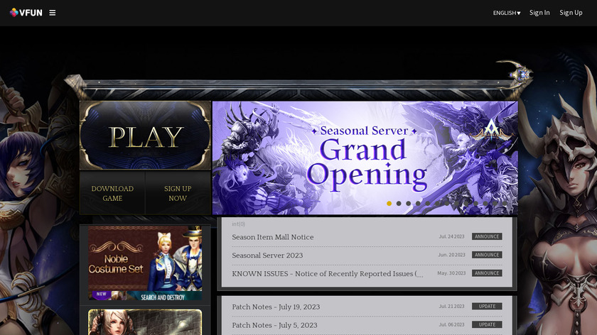 Atlantica Online Landing Page