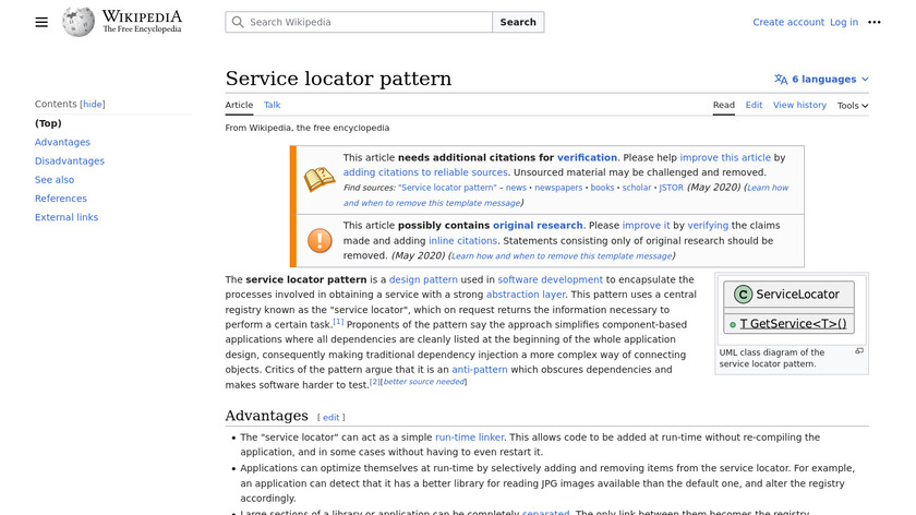 Service Locator Landing Page