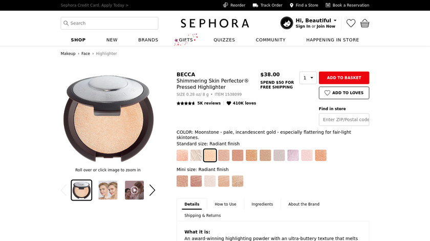 BECCA Shimmering Skin Perfector™ Pressed Landing Page