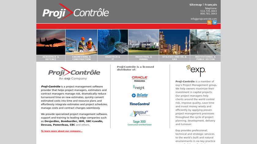 Proji-Controle Landing Page