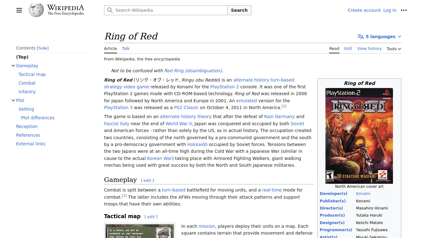 Ring of Red Landing page