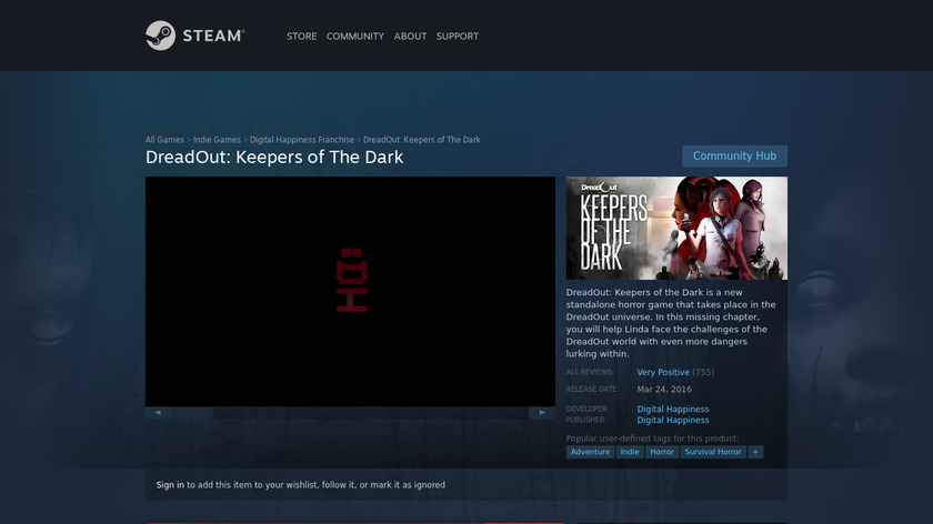 DreadOut: Keepers of The Dark Landing Page