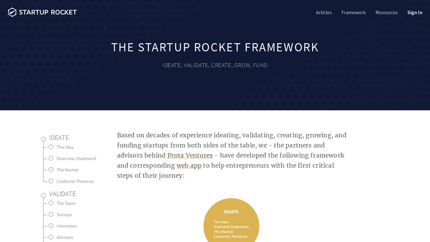 Startup Rocket Framework Landing Page