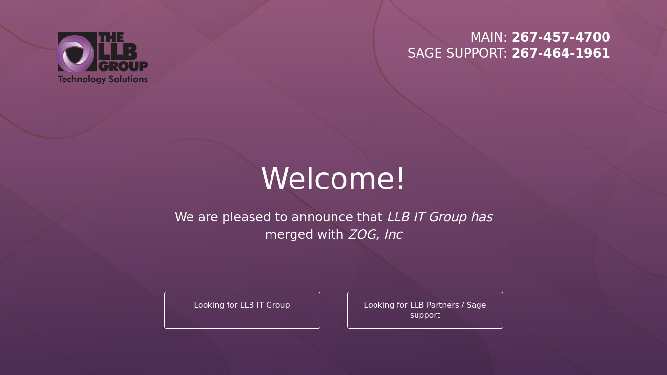 The LLB Group Landing page