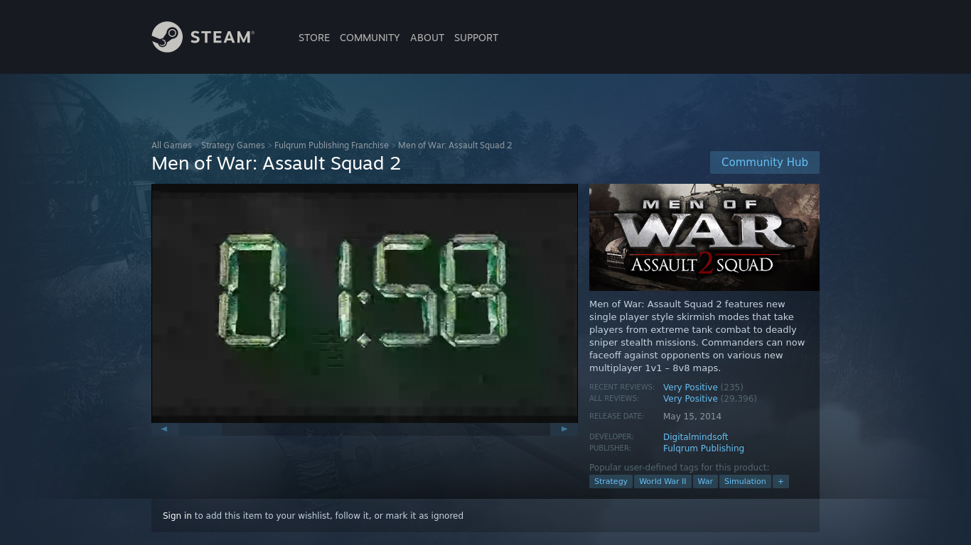 Men of War: Assault Squad Landing page