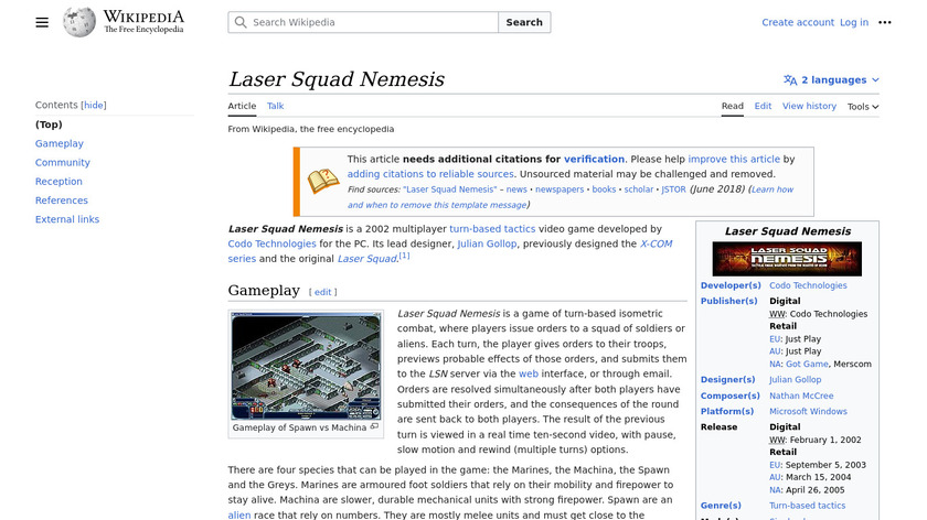 Laser Squad Nemesis Landing Page