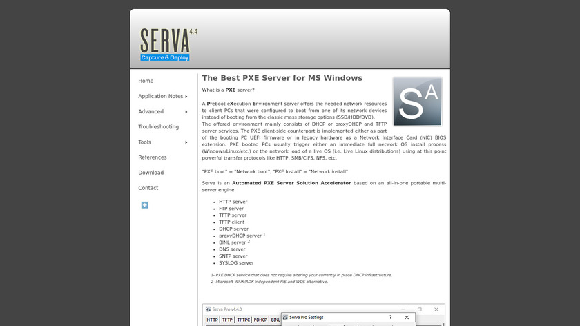 Serva 32/64 Landing Page