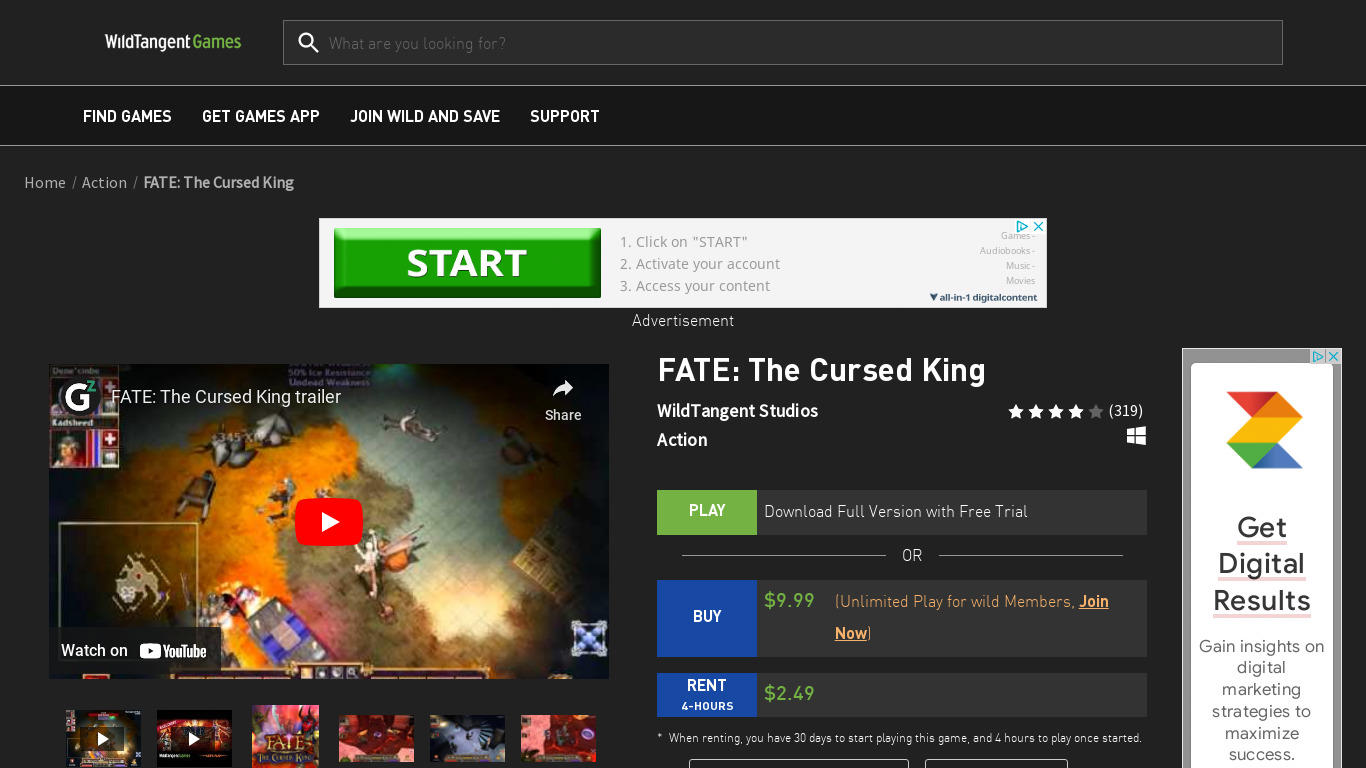 FATE: The Cursed King Landing page