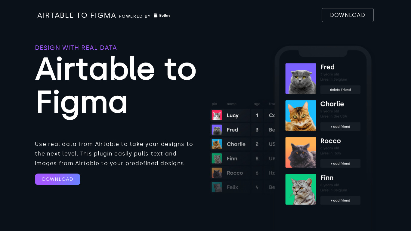 Airtable To Figma Landing page
