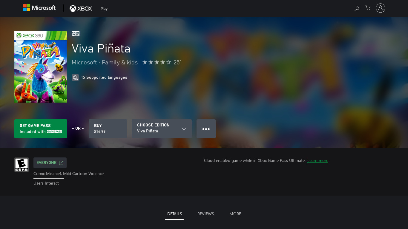 Viva Pinata Landing page