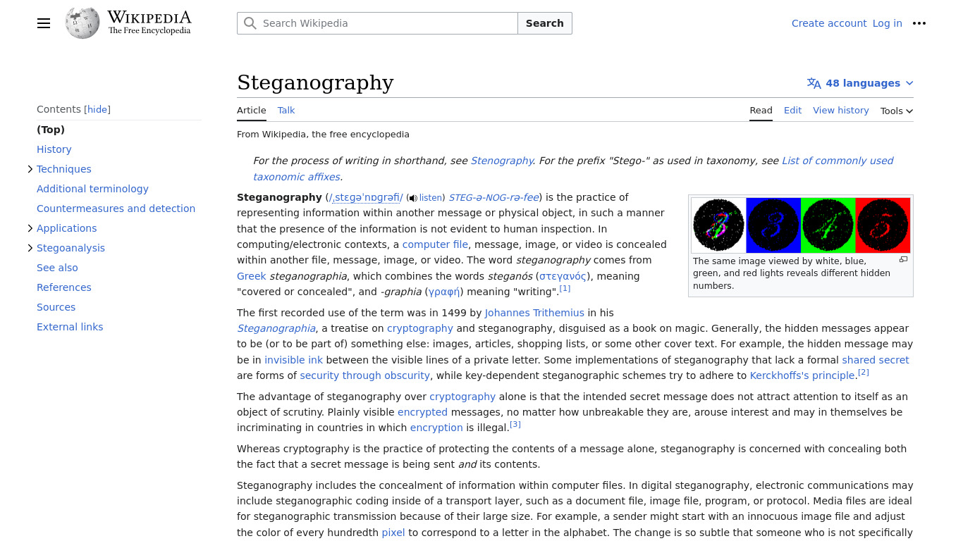 Steganography Landing page