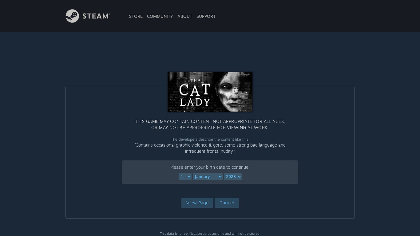 The Cat Lady Landing page