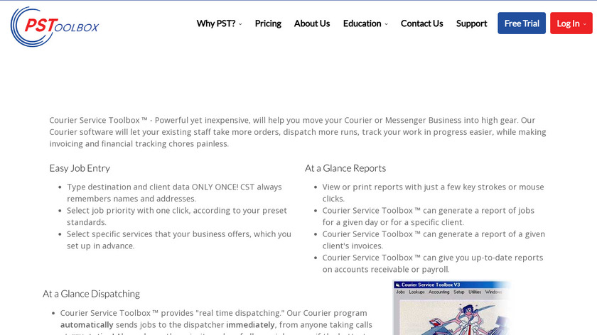 Courier Service Toolbox Landing Page