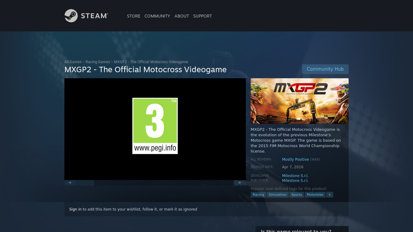 MXGP2: The Official Motocross Videogame Landing page