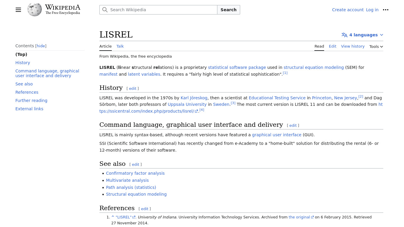 Lisrel Landing page