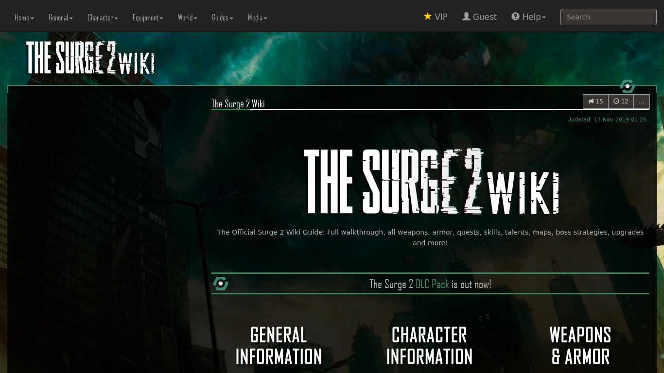 The Surge 2 Landing page