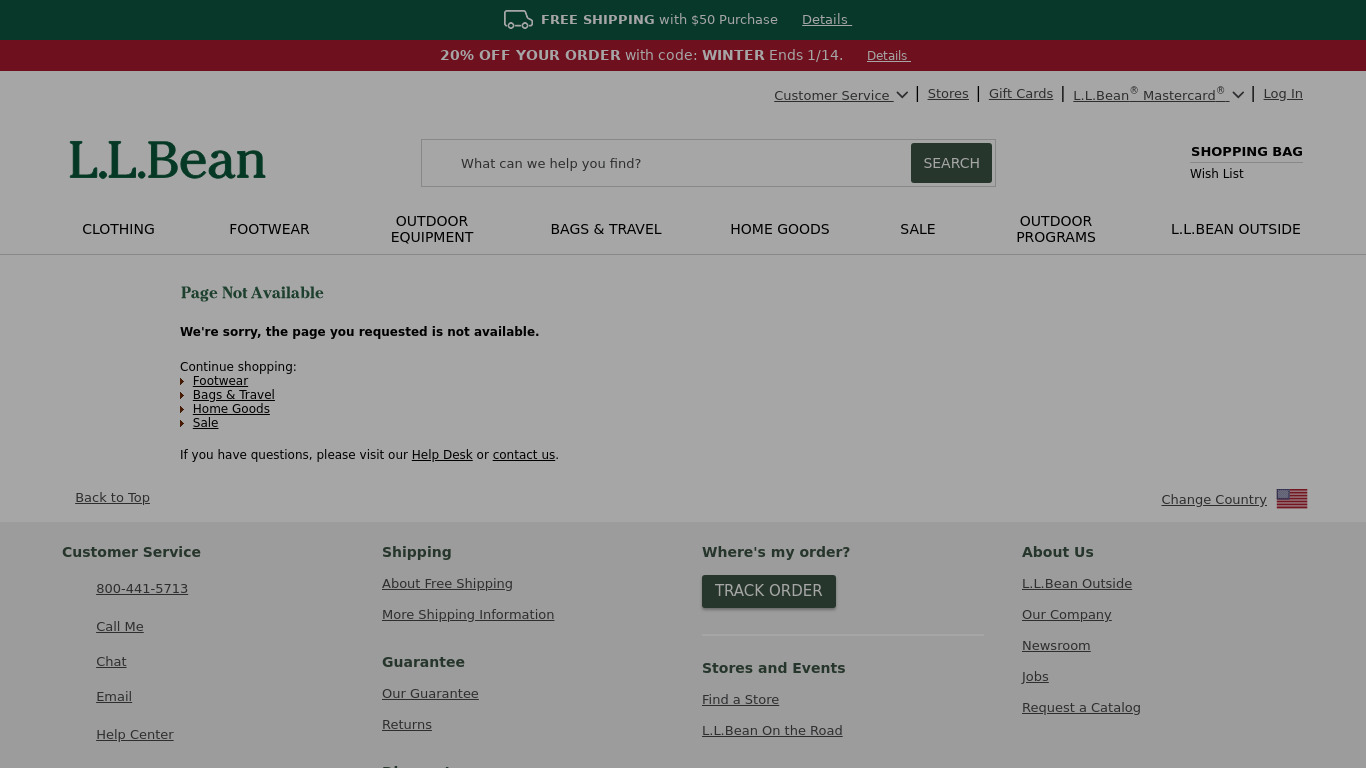 L.L.Bean Quickload Travel Pack Landing page