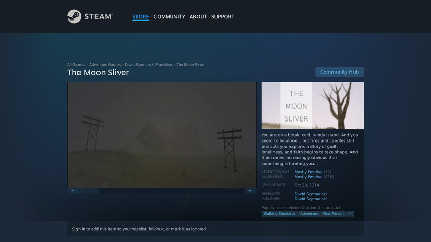 The Moon Sliver Landing Page