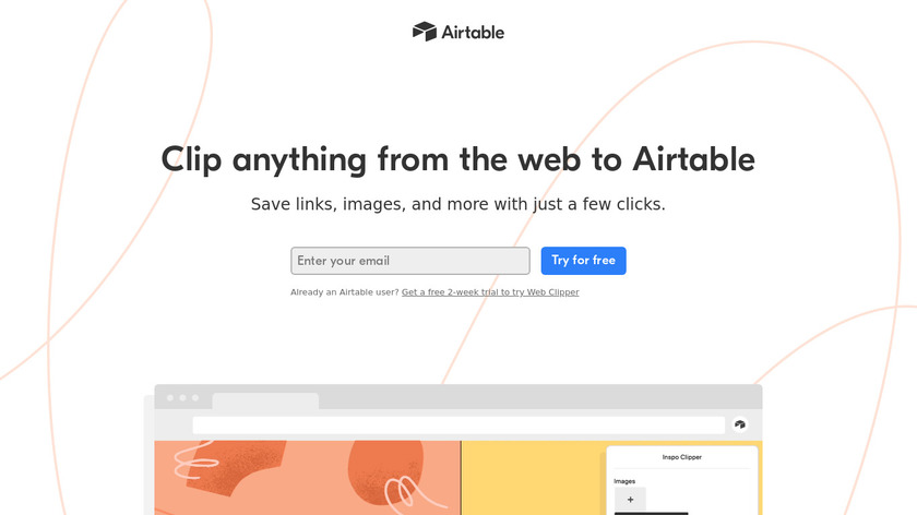 Airtable Web Clipper for Chrome Landing Page