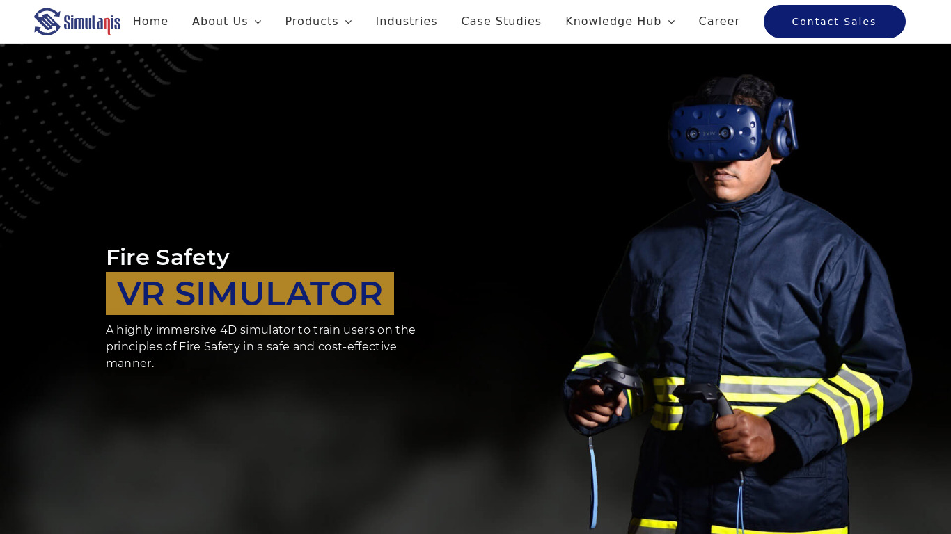 Fire Safety VR Simulator Landing page