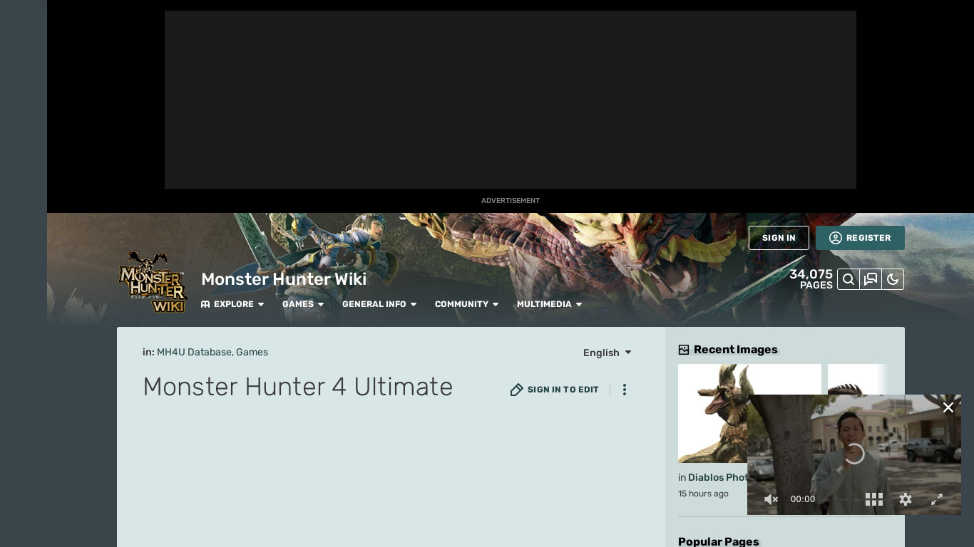Monster Hunter 4 Ultimate Landing page