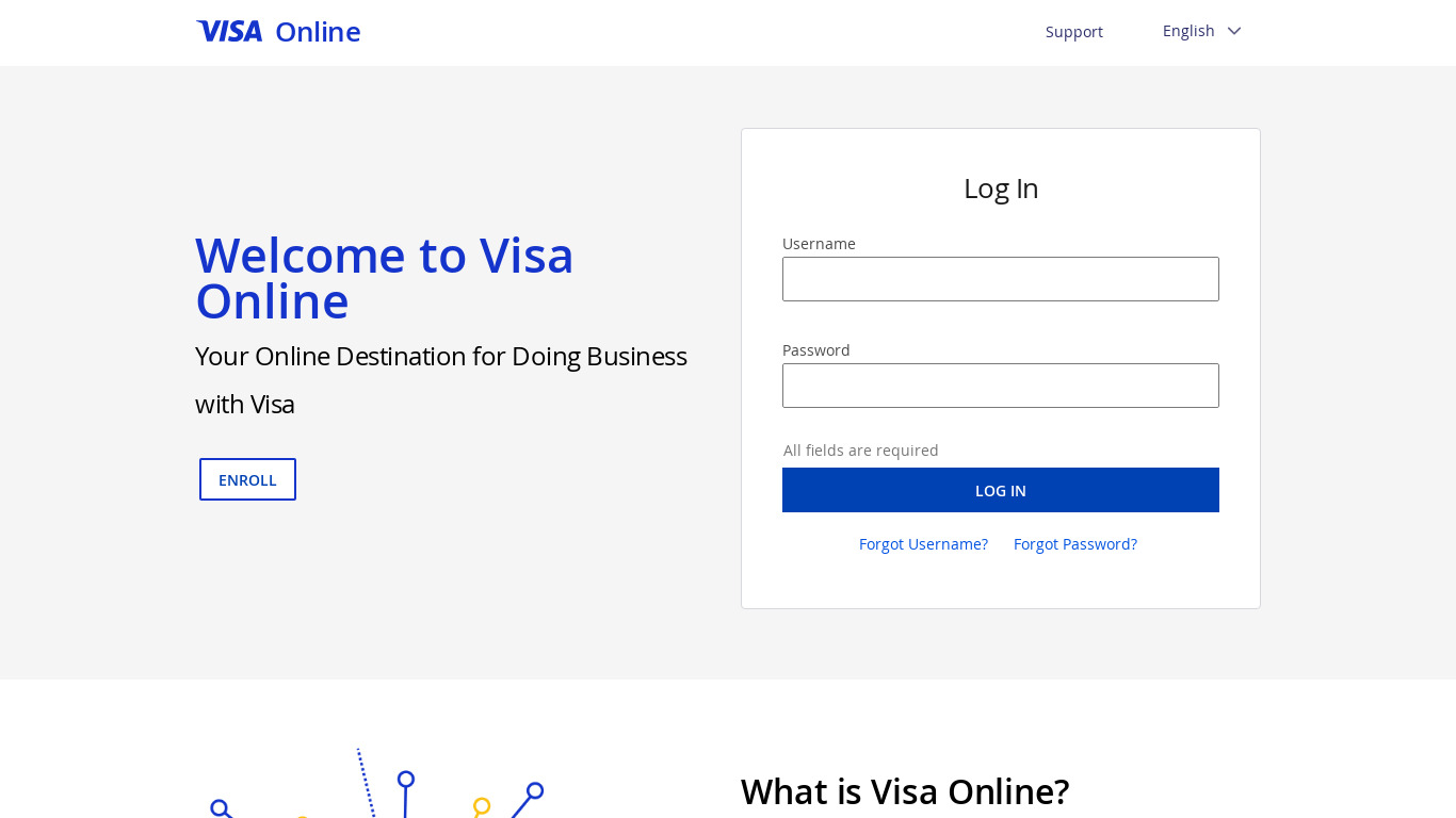 online visa service Landing page