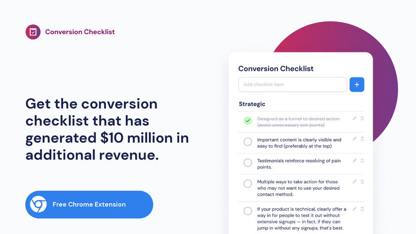 Conversion Checklist Landing Page