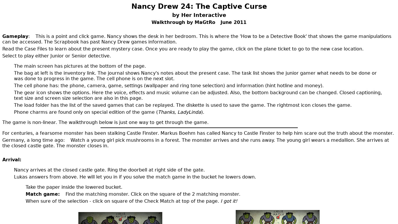 Nancy Drew: The Captive Curse Landing page