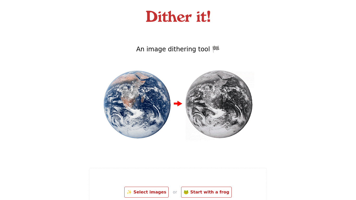Dither it! Landing page