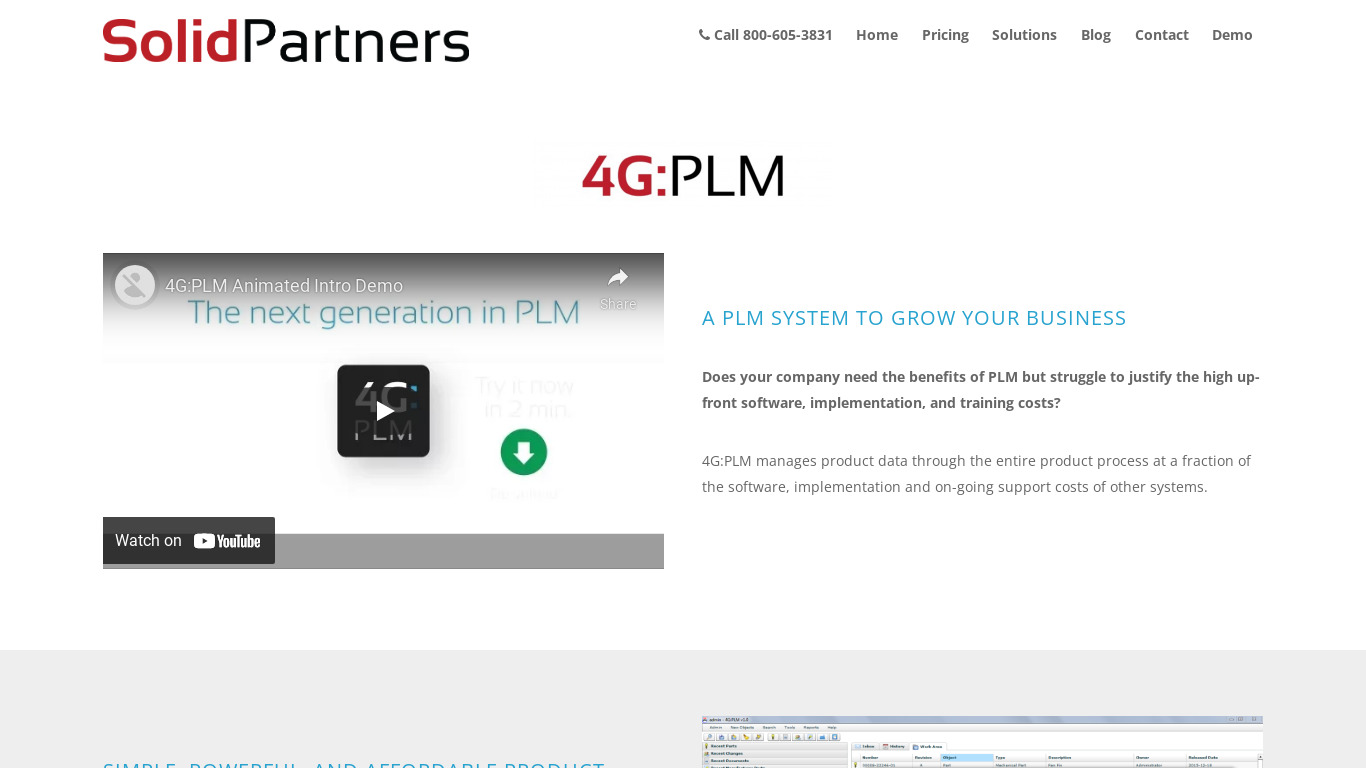 4G:PLM Landing page