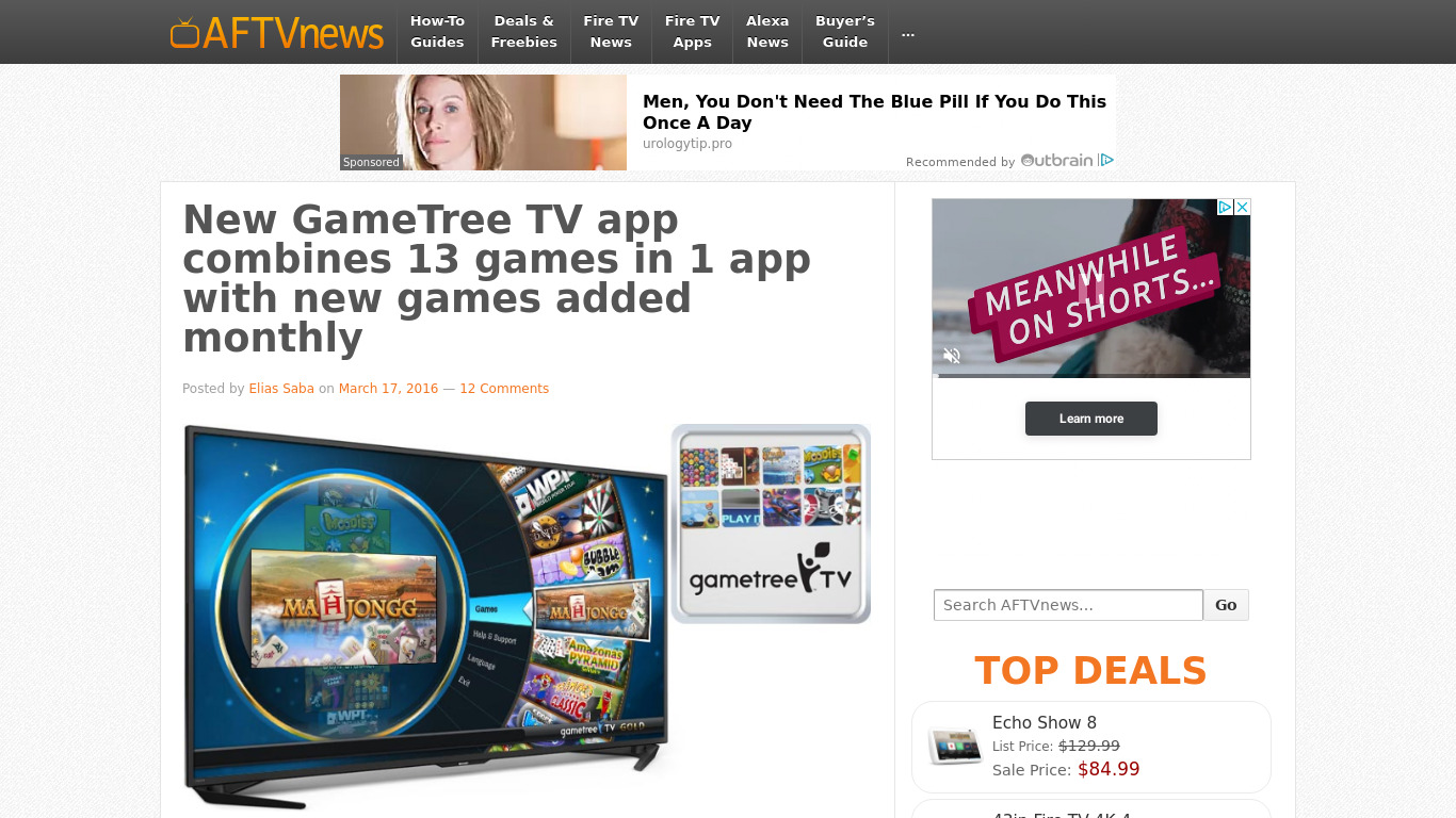 Game Tree TV Landing page