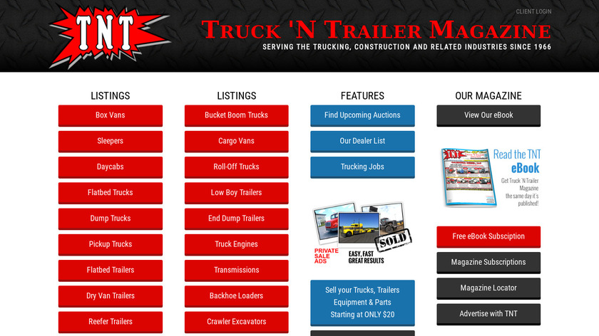 Trucks and Trailers Landing Page
