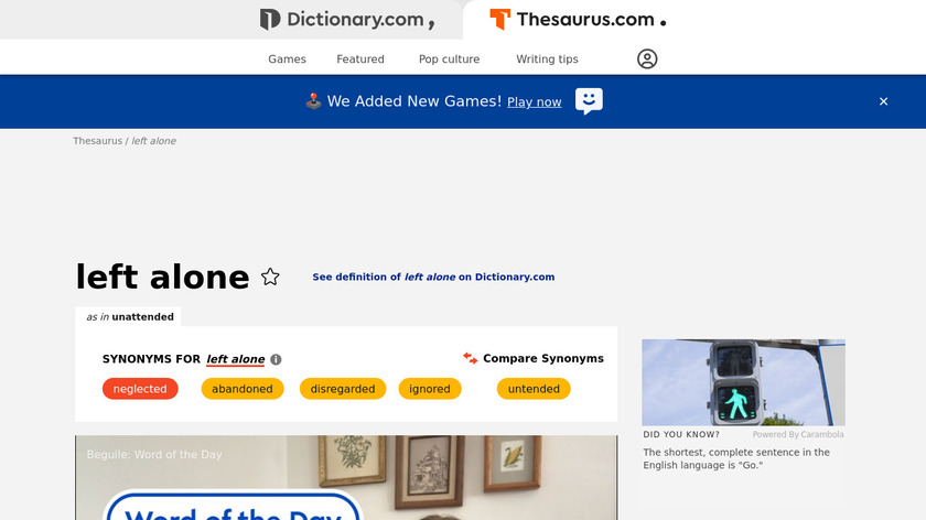 Left Alone Landing Page