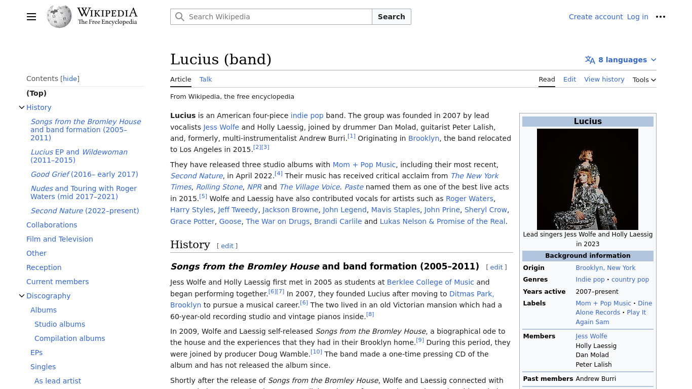 Lucius Landing page