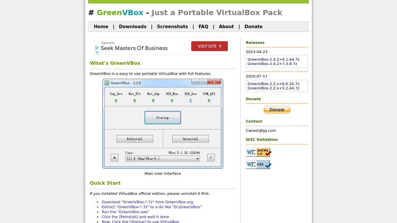 GreenVBox Landing page